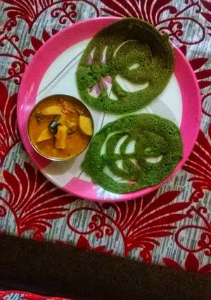 பாலக்கீரை கோதுமை தோசை செய்முறை முக்கிய புகைப்படம்