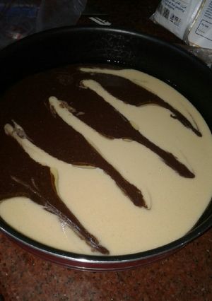 صورة لوصفة الكيك المختلط او كيك التيجر 😋💋