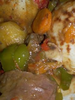A picture of Masa with beef pepper soup.