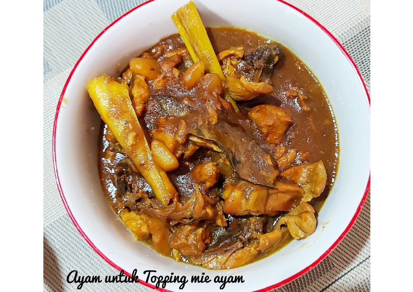 Tumis ayam untuk topping mie ayam