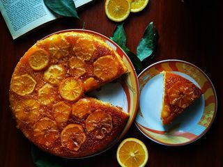 Gâteau renversé au caramel et à l'orange