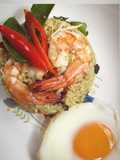 ข้าวผัดแกงเขียวหวานกุ้ง-ไข่ดาว