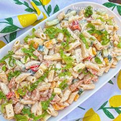 A picture of Chicken and Vegetables Creamy Pasta Salad.