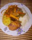 Sudado de pescado con verduras