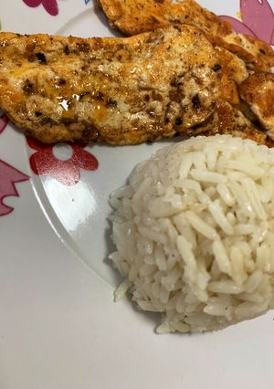 Fűszeres grill sajt, jázminrizzsel 🍽 recept fotója