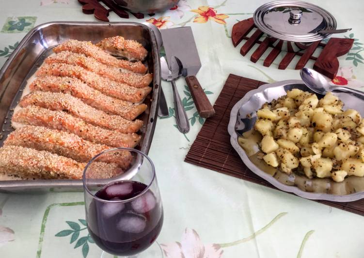 Salmão com Gergelim e Molho de Laranja - Tudogosreceitas