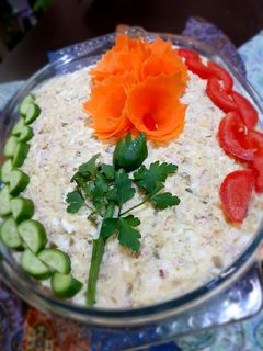 عکسی از دستور تزیین سالاد الویه
