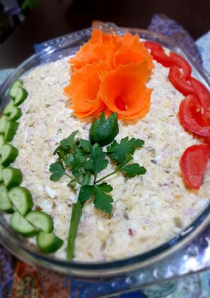 عکسی از دستور تزیین سالاد الویه