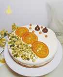 Cheesecake de naranja, pistachos y queso philadelphia