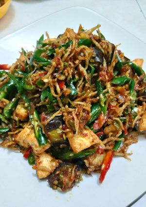 Foto resep Teri medan with tofu dan terong biru sambal cabe ijo