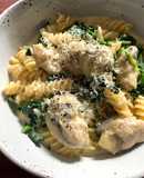Creamy Oysters & Spinach Pasta
