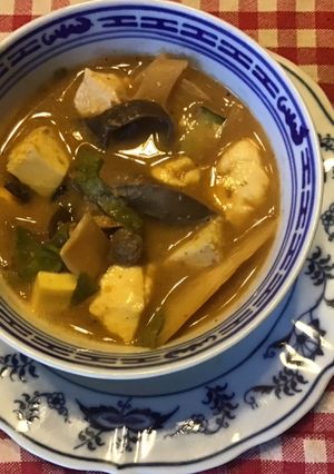 A picture of California Farm Hot and Sour Silken Egg Tofu Soup.