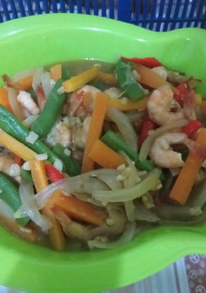 Foto resep Udang Sayuran Saus Tiram
