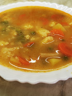 Borsóleves grízgaluskával recept fotója