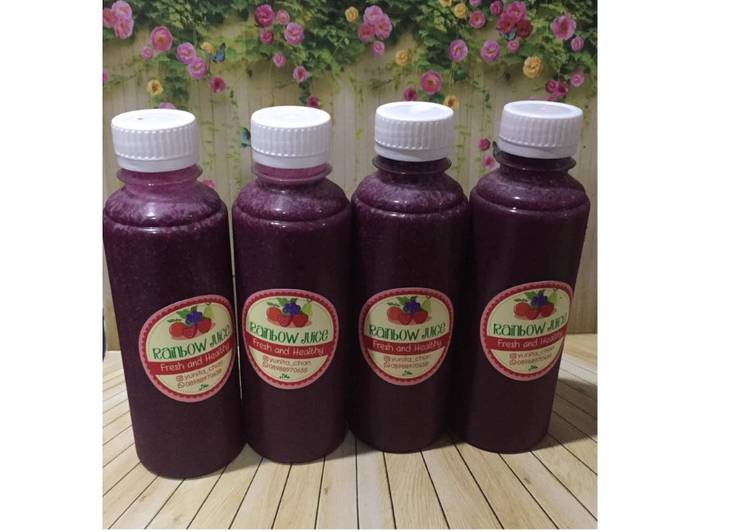 Langkah membuat Diet Juice Blueberry Blackberry Banana Dragon Fruit enak