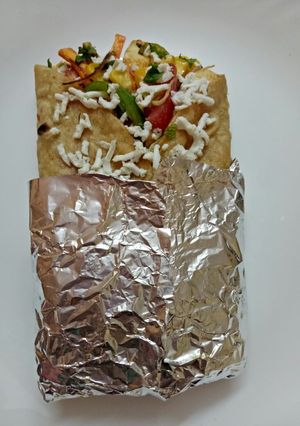 A picture of Paneer and Veggies loaded Franky/wrap.