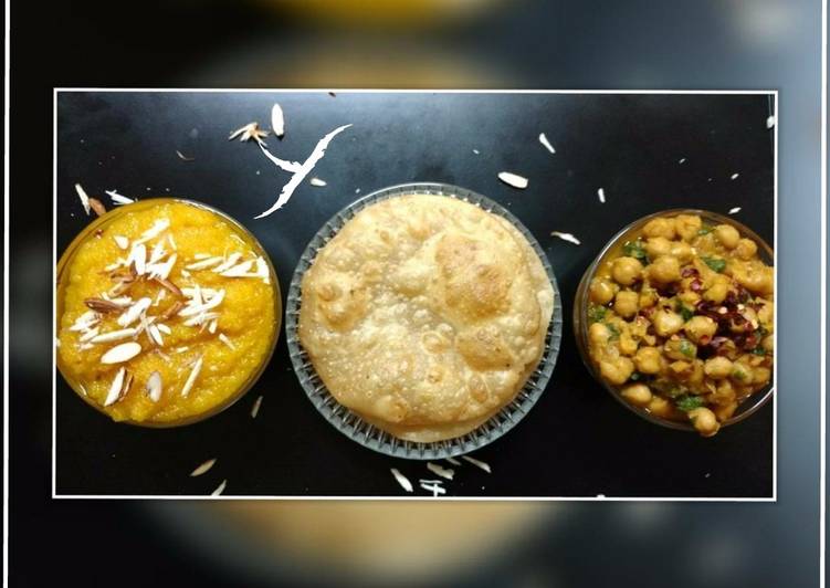 Step-by-Step Guide to Prepare Any-night-of-the-week Halwa Puri and Chole