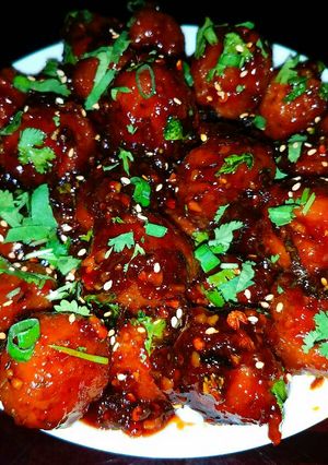 A picture of Mike's Sweet, Sticky & Spicy Asian Meatball Appetizers.