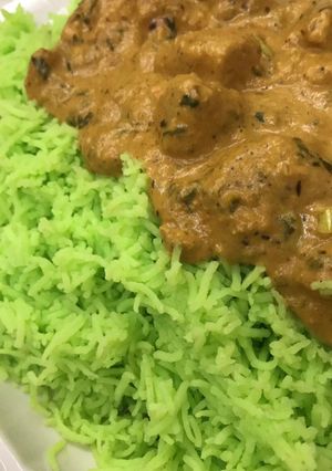 صورة لوصفة رز أخضر مع كاري