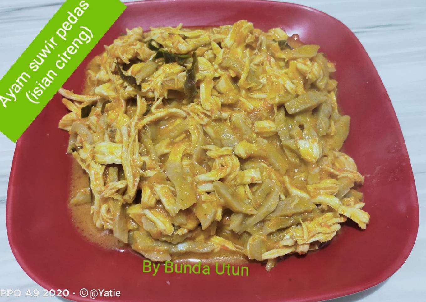 Ayam suwir pedas (isian cireng)