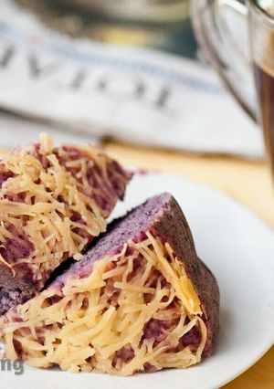 Foto resep Cake kukus ubi ungu sehat tanpa pengembang