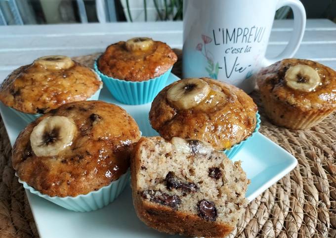 Muffins bananabread chocolat