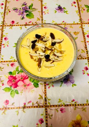 A picture of Dry fruit milk custard.