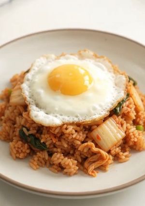 Hình của món Cơm Chiên Kim Chi – 김치볶음밥.