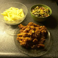 A picture of mexican pork Dutch patattas.