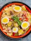 Cous cous estivo con cetrioli e pomodorini al basilico