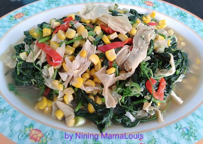 Tumis Bayam Kembang Tahu