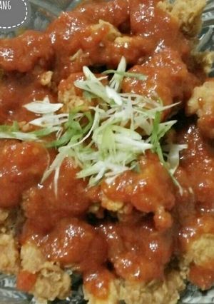 Foto resep Ayam popcorn saus padang