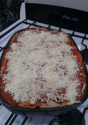 Una foto de Lasaña de acelga y carne picada