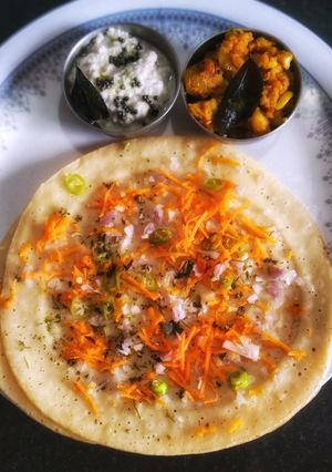 A picture of Mixed dal lentil dosa.