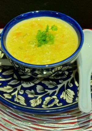 A picture of Egg Drop Sweet Corn Soup.