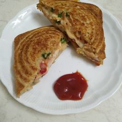 A picture of Bombay masala cheese toast.