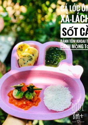 Hình của món Bánh tôm khoai tây- Cá lóc om xà lách.