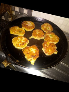 A picture of Green banana and aloo tikki.