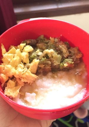 Foto resep Mpasi - Tumis ati brokoli + oat & telur orak arik (10m+)