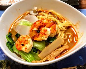 Fresh, Serving Recipe Shrimp Ramen Home Style