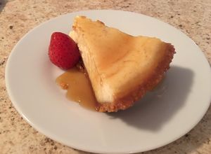 Una foto de Cheesecake con licor limoncello