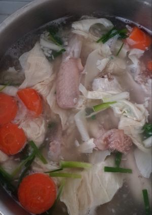 Foto resep Sup Sehat Ayam Kampung Kembang Tahu (balita suka)