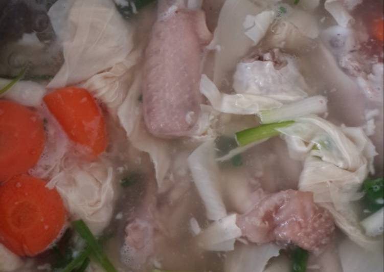 Resep Sup Sehat Ayam Kampung Kembang Tahu (balita suka) yang simpel