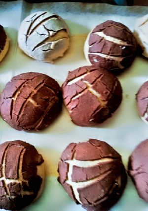 Una foto de Conchas de chocolate y vainilla