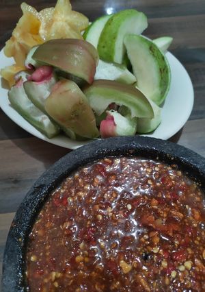 Foto resep Rujak bumbu kacang