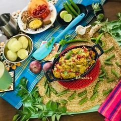 A picture of Moong Dal-Coconut Upma.