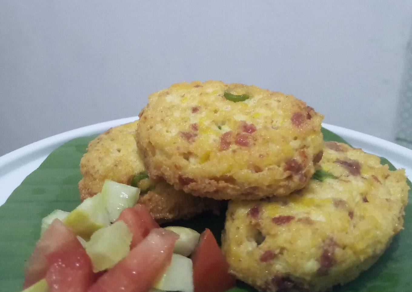Perkedel tahu kornet