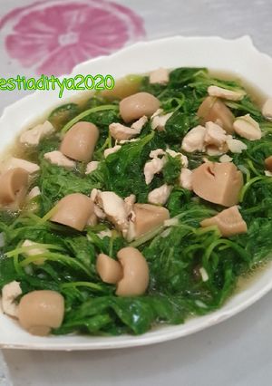Foto resep Bayam Cah Jamur