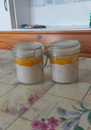Una foto de Avena cocida sabor cheesecake de naranja