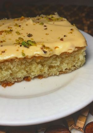 صورة لوصفة كيكة الزبادي الصفراء